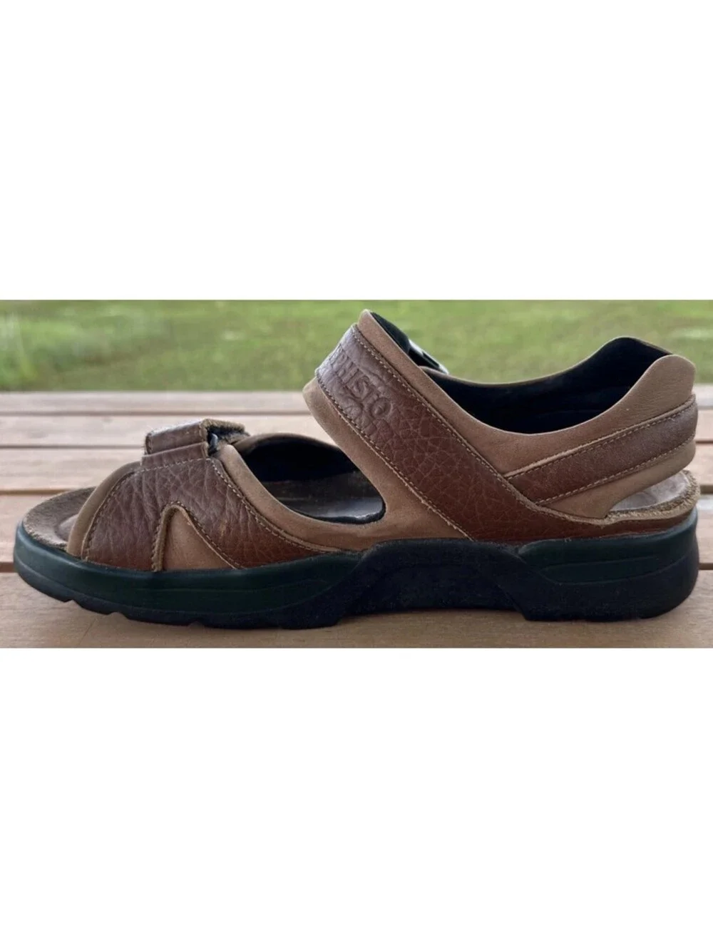 Mephisto Shark Fit Brown Leather Strap Shock Absorber Sandals EUR 41